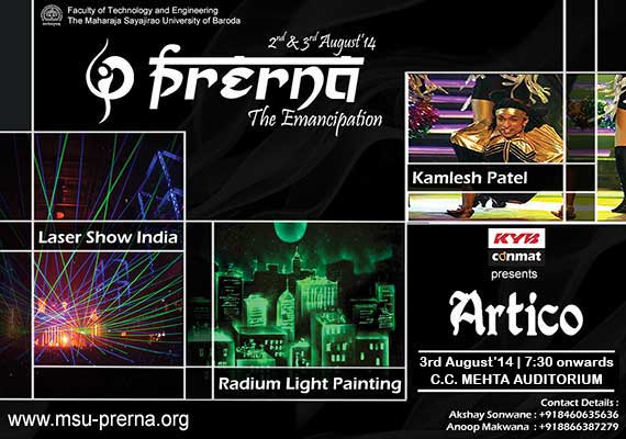  <br>                                         ''To show the unveiled,<br>
                                
             To provide the unseen,<br>
             To acquaint the unnoticed,<br>
             and to make you feel the unexperienced''<br><br>
Exploring the art forms worldwide and glorifying its history & ecstacy with the MAGNIFICENT PERFORMANCES,
PRERNA, this year brings ARTICO, the amalgam of eloquent arts.